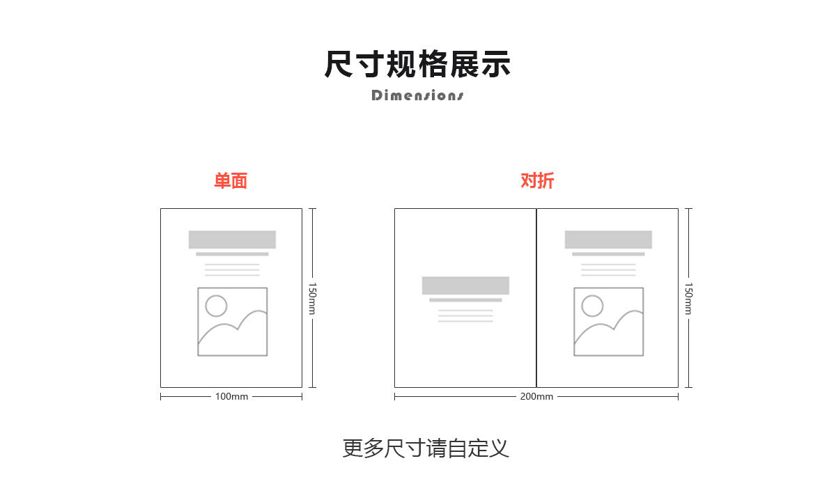 贺卡请柬尺寸说明